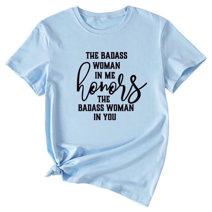 Fashion Women's T-Shirt The BADASS WOMAN Short Sleeve