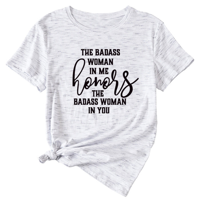 Fashion Women's T-Shirt The BADASS WOMAN Short Sleeve