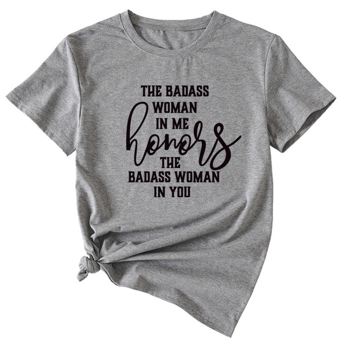 Fashion Women's T-Shirt The BADASS WOMAN Short Sleeve