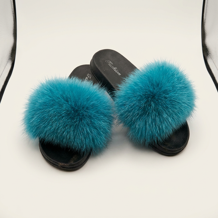 Faux Fur Slippers Canada - Fluffy Slide Sandals for Women