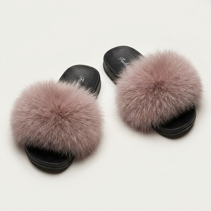 Faux Fur Slippers Canada - Fluffy Slide Sandals for Women