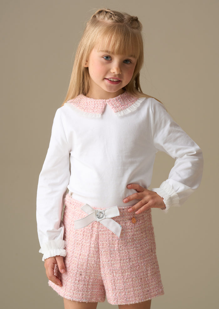 Faye Tweed Collar Ls Top