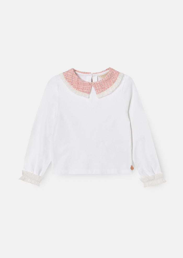 Faye Tweed Collar Ls Top