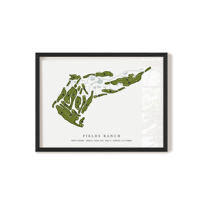 Fields Ranch - West Course | Golf Course Print | Black Frame