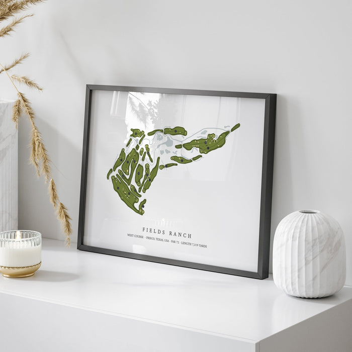 Fields Ranch - West Course | Golf Course Print | On Table