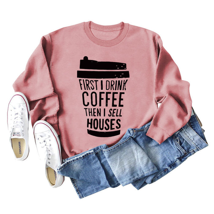 Rose gold sweater (black font) / S