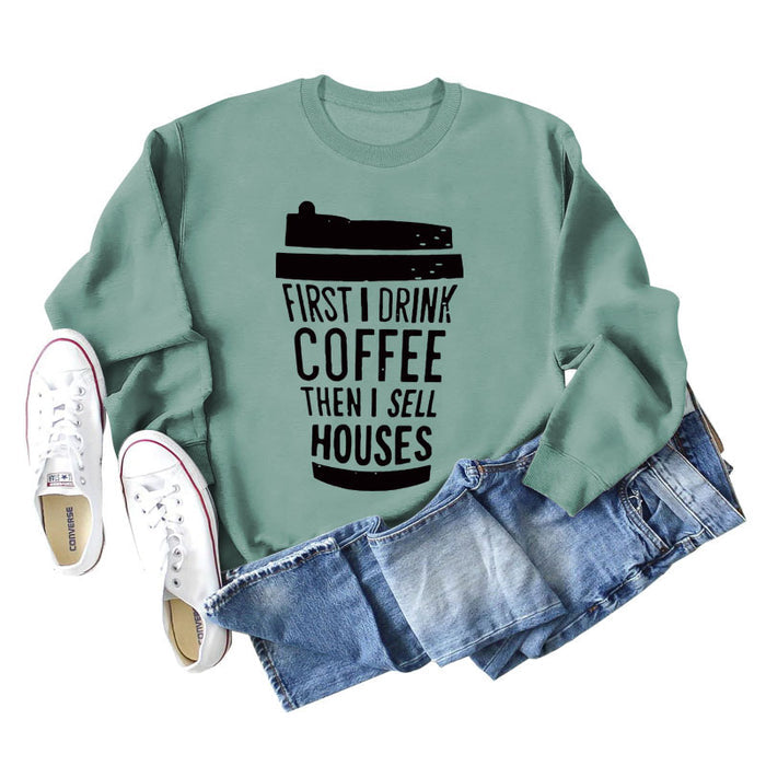 Light green sweater (black font) / S