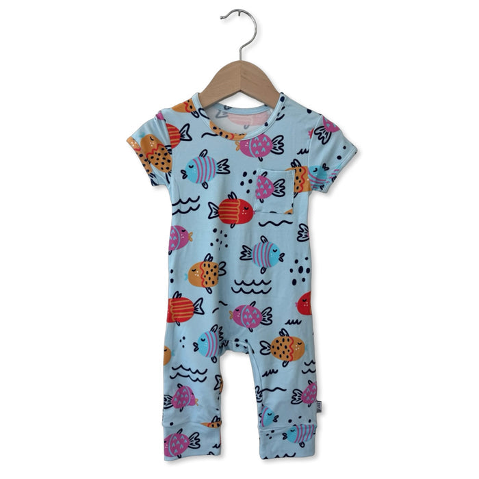 Fishy Kiss Short Long Romper Luxe Edition | Cotton Bamboo Blend