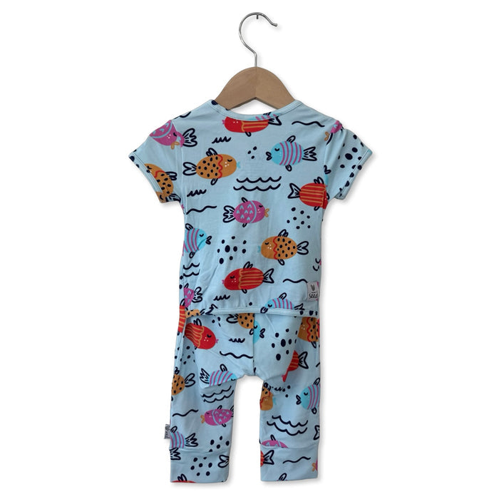 Fishy Kiss Short Long Romper Luxe Edition | Cotton Bamboo Blend