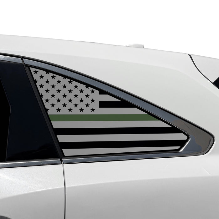 Fits Acura MDX 2014-2020 Quarter Window American Flag Vinyl Decal Stickers - Bogar Tech Designs
