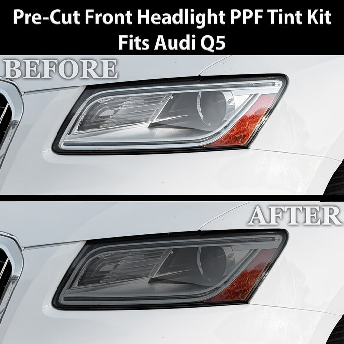 Fits Audi Q5 2013-2017 Full Headlight Taillight Precut Smoked PPF Tint Kit Film Overlay  - Bogar Tech Designs