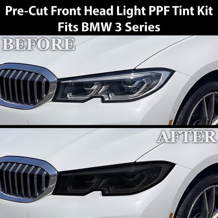 Fits BMW 3 Series 2019-2022 Full Headlight Taillight Precut Smoked PPF Tint Kit Film Overlay  - Bogar Tech Designs