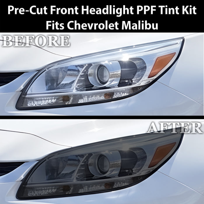 Fits Chevrolet Malibu 2013-2015 Full Headlight Taillight Precut Smoked PPF Tint Kit Film Overlay  - Bogar Tech Designs