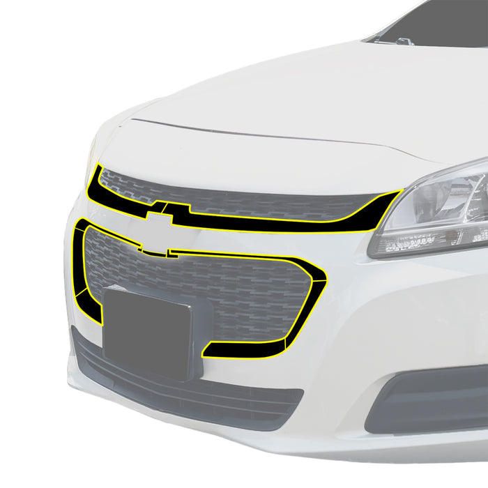 Fits Chevrolet Malibu 2013-2015 Vinyl Chrome Delete Grille Blackout Decal Stickers Overlay Film - Bogar Tech Designs