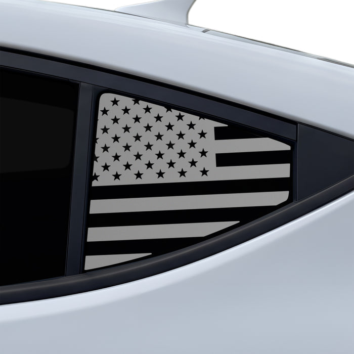Fits Hyundai Elantra 2017-2018 Quarter Window American Flag Vinyl Decal Stickers - Bogar Tech Designs