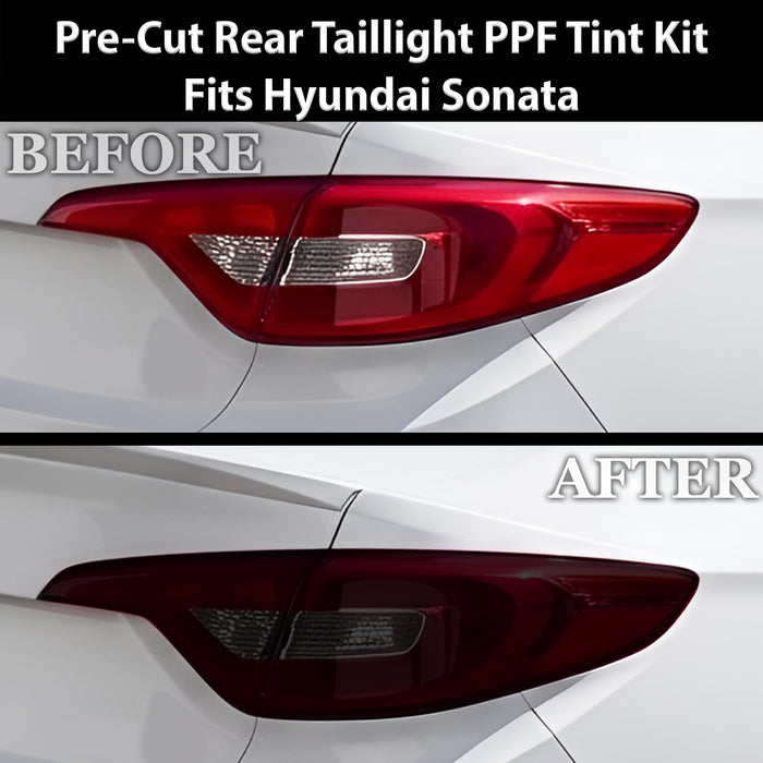 Fits Hyundai Sonata 2015-2017 Full Headlight Taillight Precut Smoked PPF Tint Kit Film Overlay  - Bogar Tech Designs