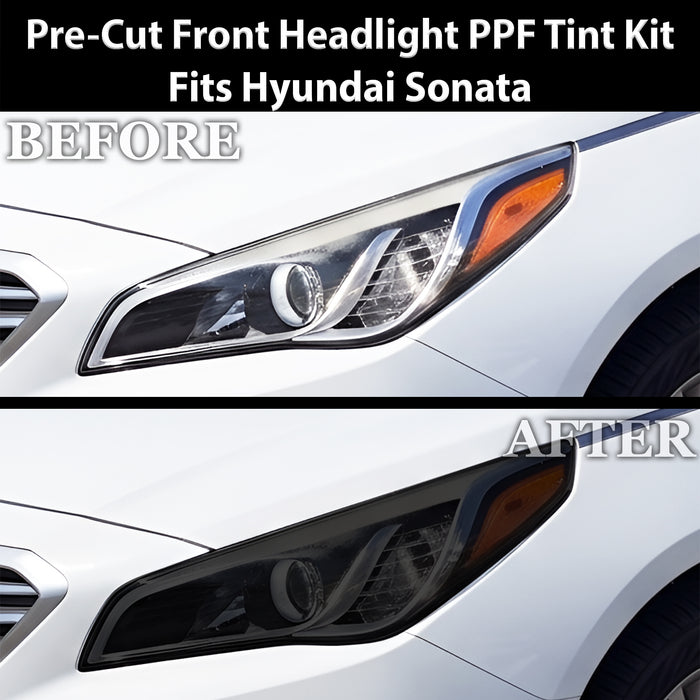 Fits Hyundai Sonata 2015-2017 Full Headlight Taillight Precut Smoked PPF Tint Kit Film Overlay  - Bogar Tech Designs
