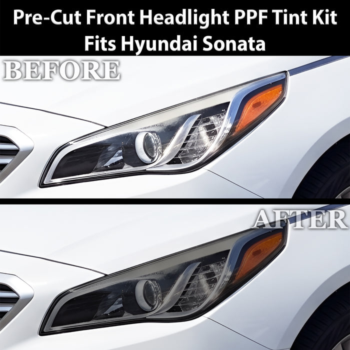 Fits Hyundai Sonata 2015-2017 Full Headlight Taillight Precut Smoked PPF Tint Kit Film Overlay  - Bogar Tech Designs