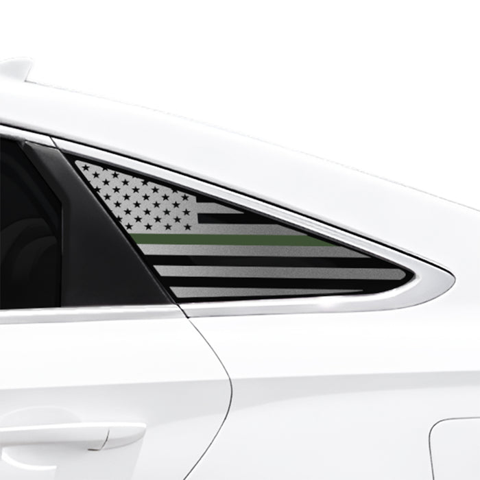 Fits Hyundai Sonata 2015-2017 Quarter Window American Flag Vinyl Decal Stickers - Bogar Tech Designs