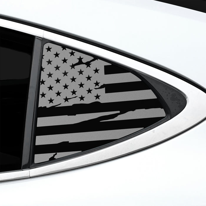 Fits Lexus ES 2013-2018 Quarter Window American Flag Vinyl Decal Stickers - Bogar Tech Designs
