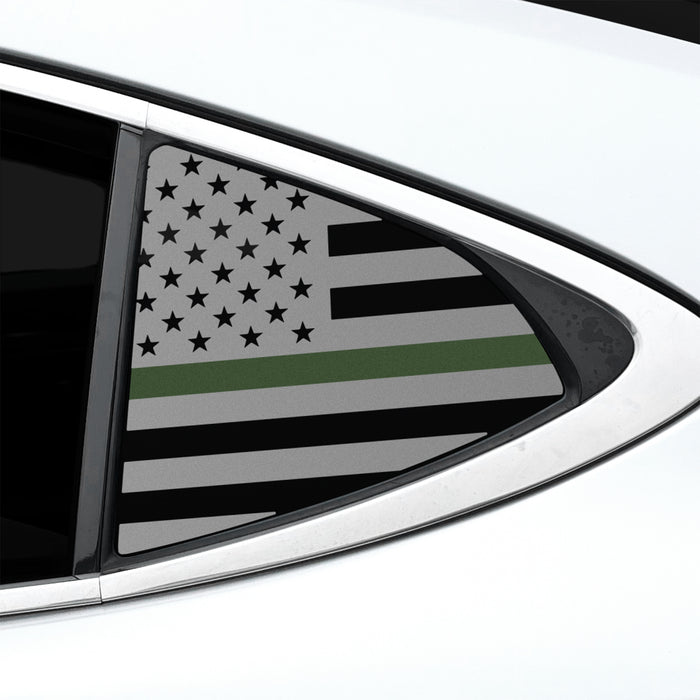 Fits Lexus ES 2013-2018 Quarter Window American Flag Vinyl Decal Stickers - Bogar Tech Designs