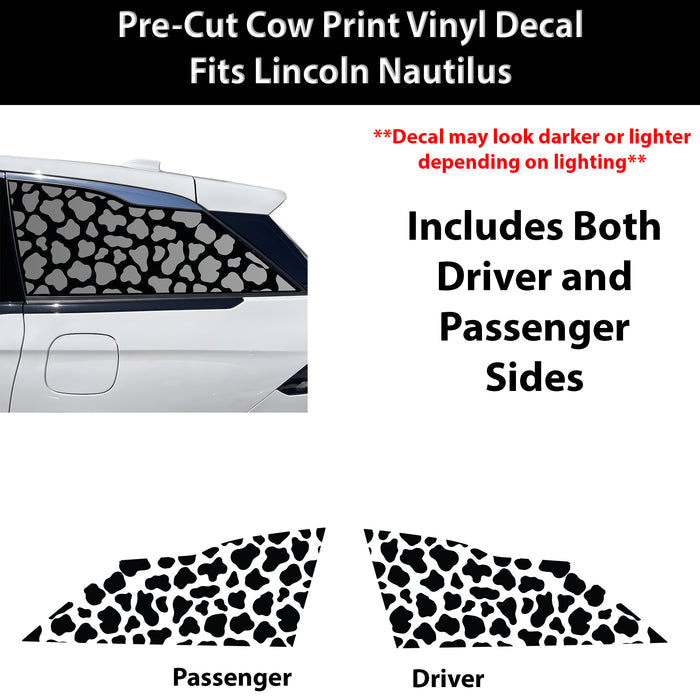 Fits Lincoln Nautilus 2024-2026 Animal Leopard Cheetah Cow Window Vinyl Decal Stickers - Bogar Tech Designs