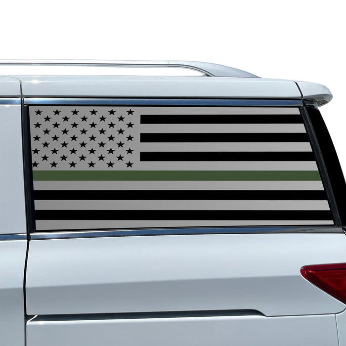 Fits Nissan Quest 2011-2017 Quarter Window American Flag Vinyl Decal Stickers - Bogar Tech Designs