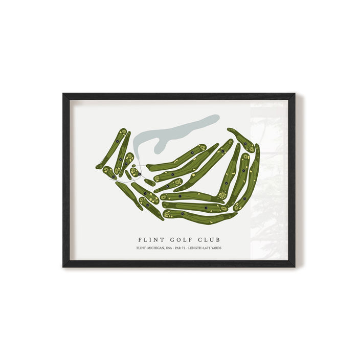 Flint Golf Club | Golf Course Print | Black Frame