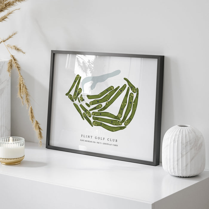 Flint Golf Club | Golf Course Print | On Table