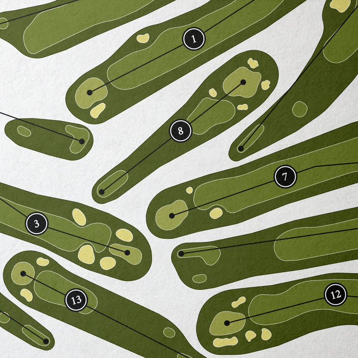 Flint Golf Club | Golf Course Print | Close Up