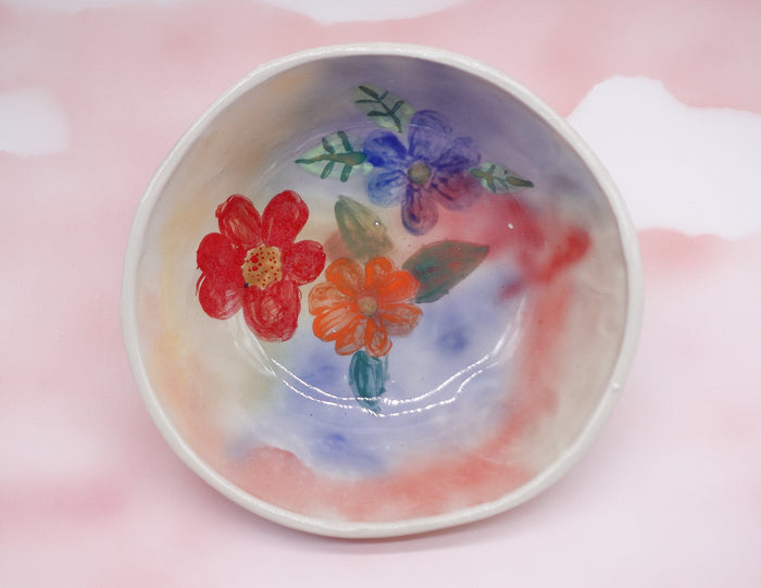 Floral Checkerboard Bowl