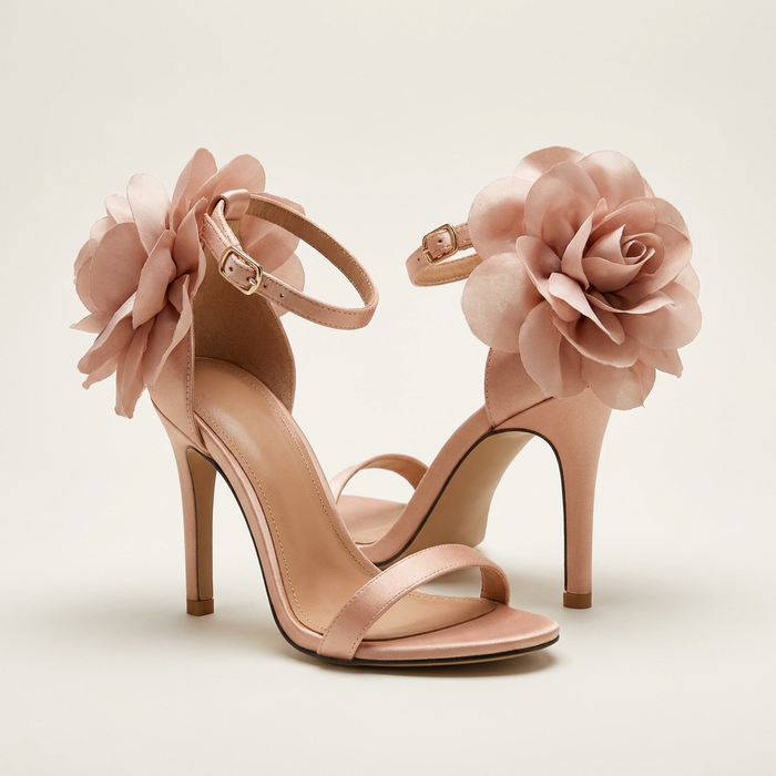 Floral Satin High Heel Sandals for Women Canada