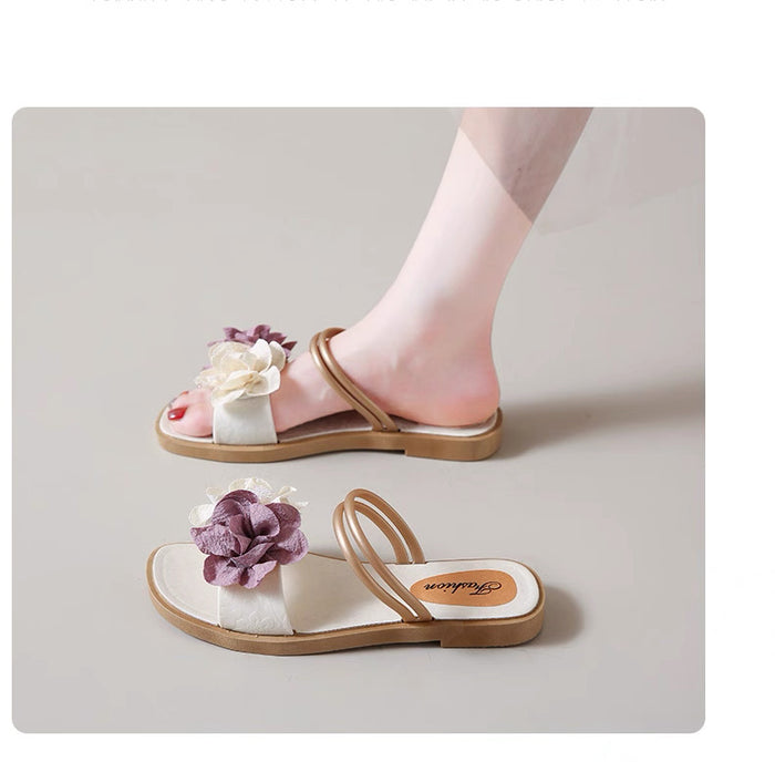 Floral Summer Sandals Canada | Flat Slide Slippers $14.99