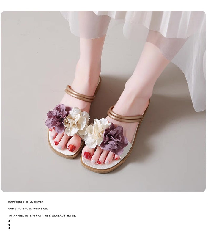 Floral Summer Sandals Canada | Flat Slide Slippers $14.99