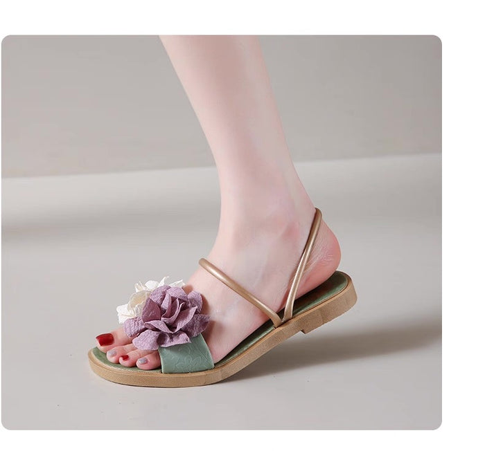 Floral Summer Sandals Canada | Flat Slide Slippers $14.99