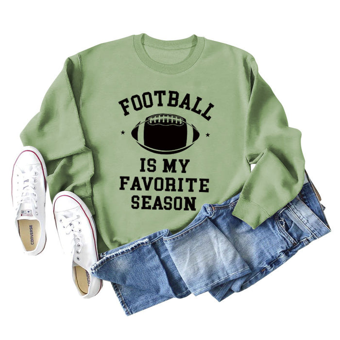 Olive green sweater (black font) / S