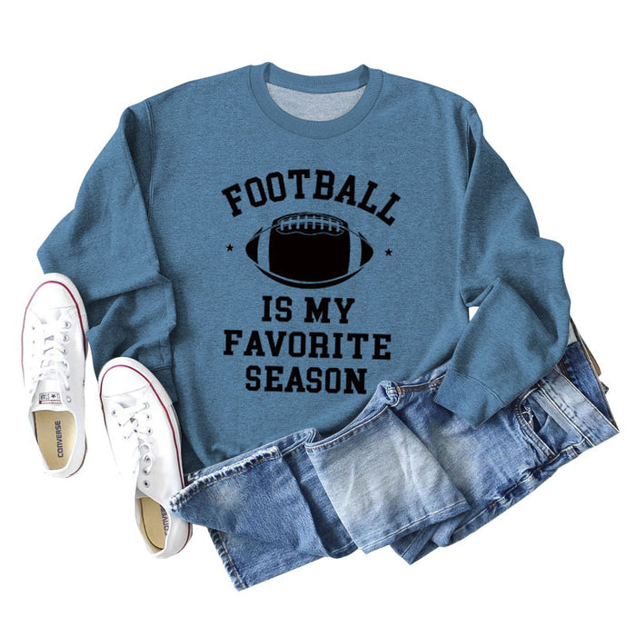 Blue sweater (black font) / S