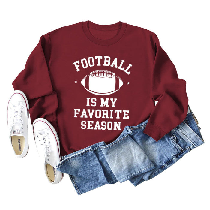 Wine red sweater (white font) / S