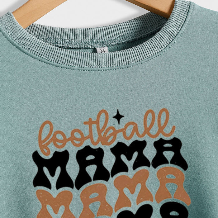 FOOTBALL MAMA Football Letter Printing Fashion Printing New Long Sleeve Sweater