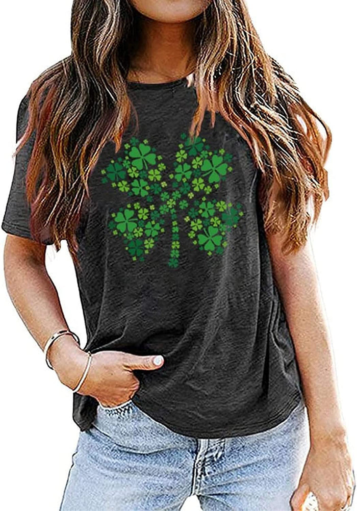 Four Leaf Clover Shirt Women 4 Leaf Lucky St Patricks Day T-Shirt