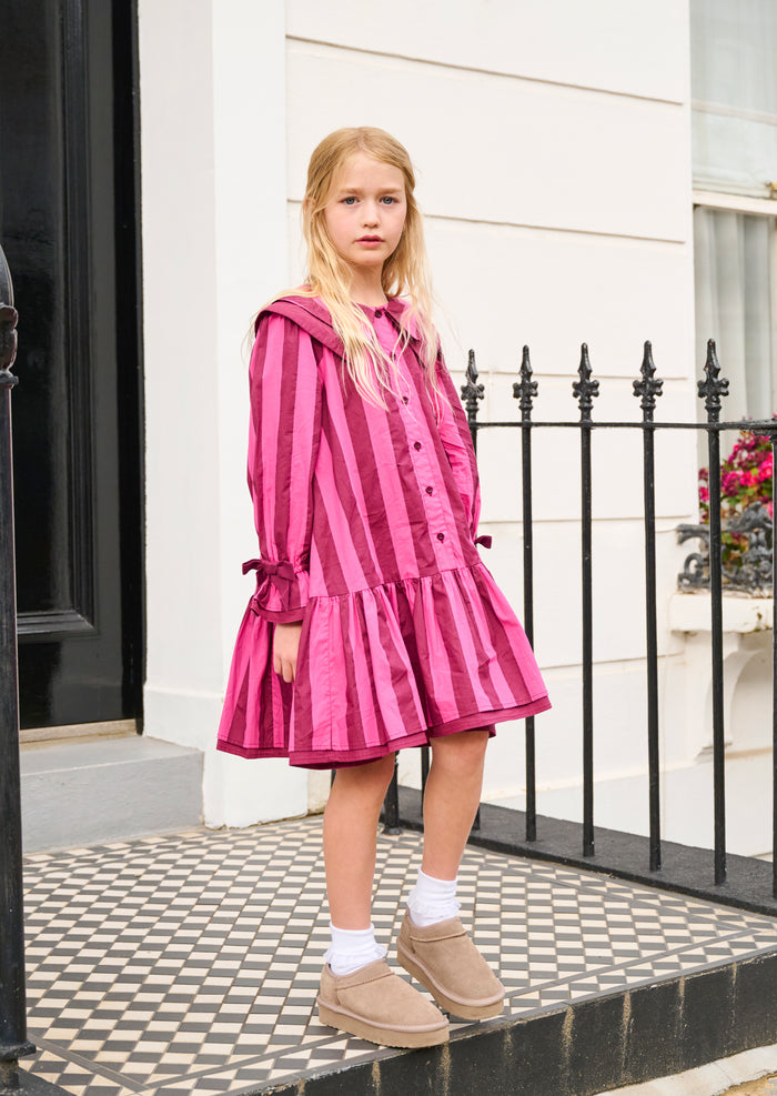 Frankie Stripe Double Collar Dress