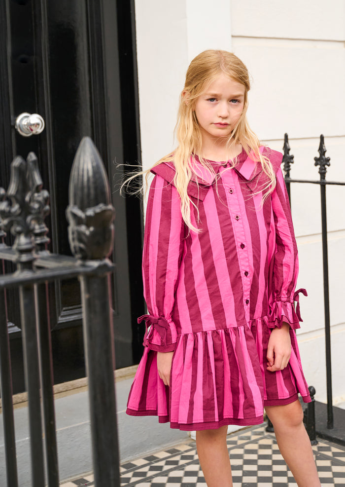 Frankie Stripe Double Collar Dress