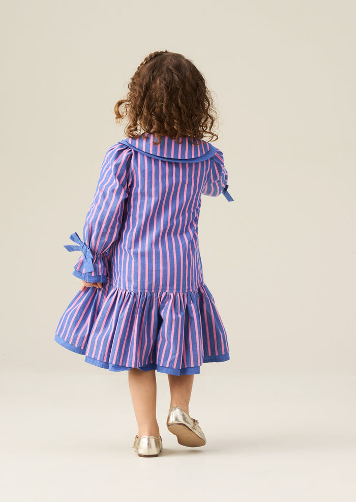 Frankie Stripe Double Collar Dress