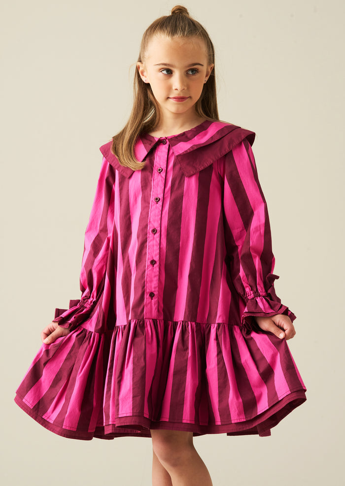 Frankie Stripe Double Collar Dress