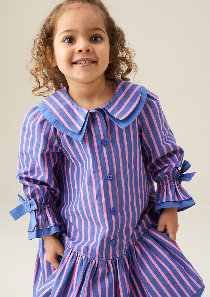 Frankie Stripe Double Collar Dress