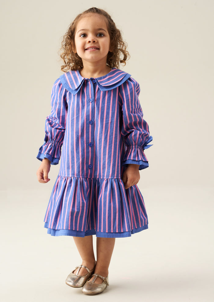 Frankie Stripe Double Collar Dress