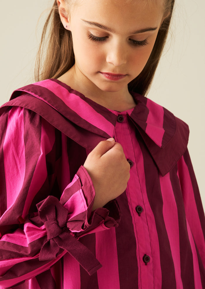 Frankie Stripe Double Collar Dress