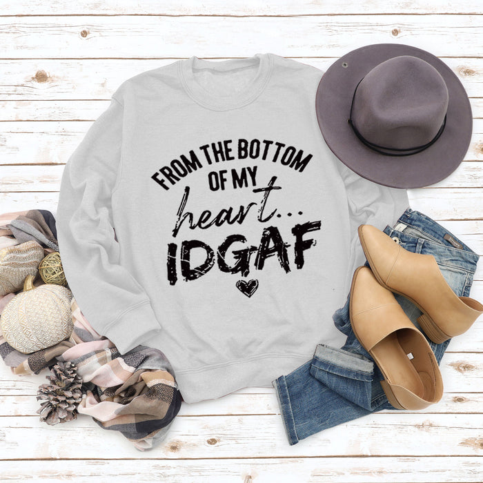 From The Bottom Letters Round Neck Women's Tops Long-sleeved Printed Loose Sweatshirt