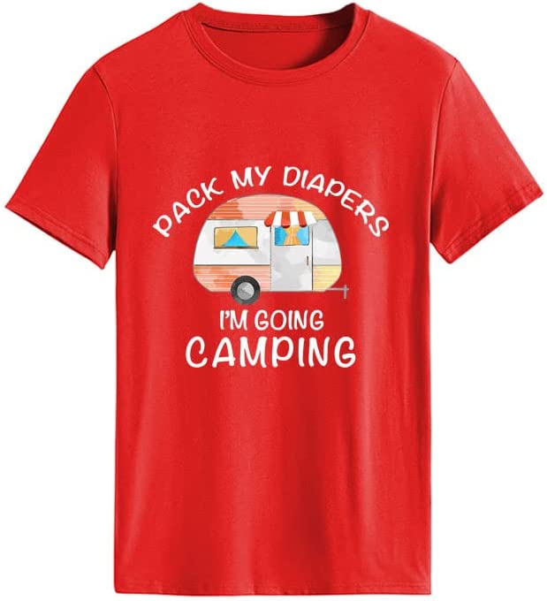 Funny Camping Tees Women Pack My Diapers I'm Going Camping T-Shirt