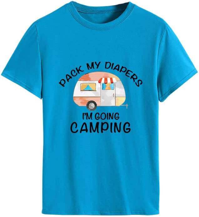 Funny Camping Tees Women Pack My Diapers I'm Going Camping T-Shirt
